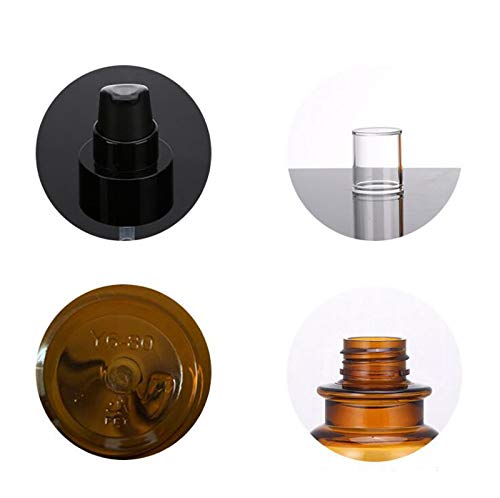 2PCS 80ML/2.7OZ Amber Plastic Empty Pump Bottles Refillable Cosmetic Remover Oil Container Makeup Sample Case Storage Reusable Facial Care Vessel Emulsion Dispenser for Emulsion Essence Body Wash
