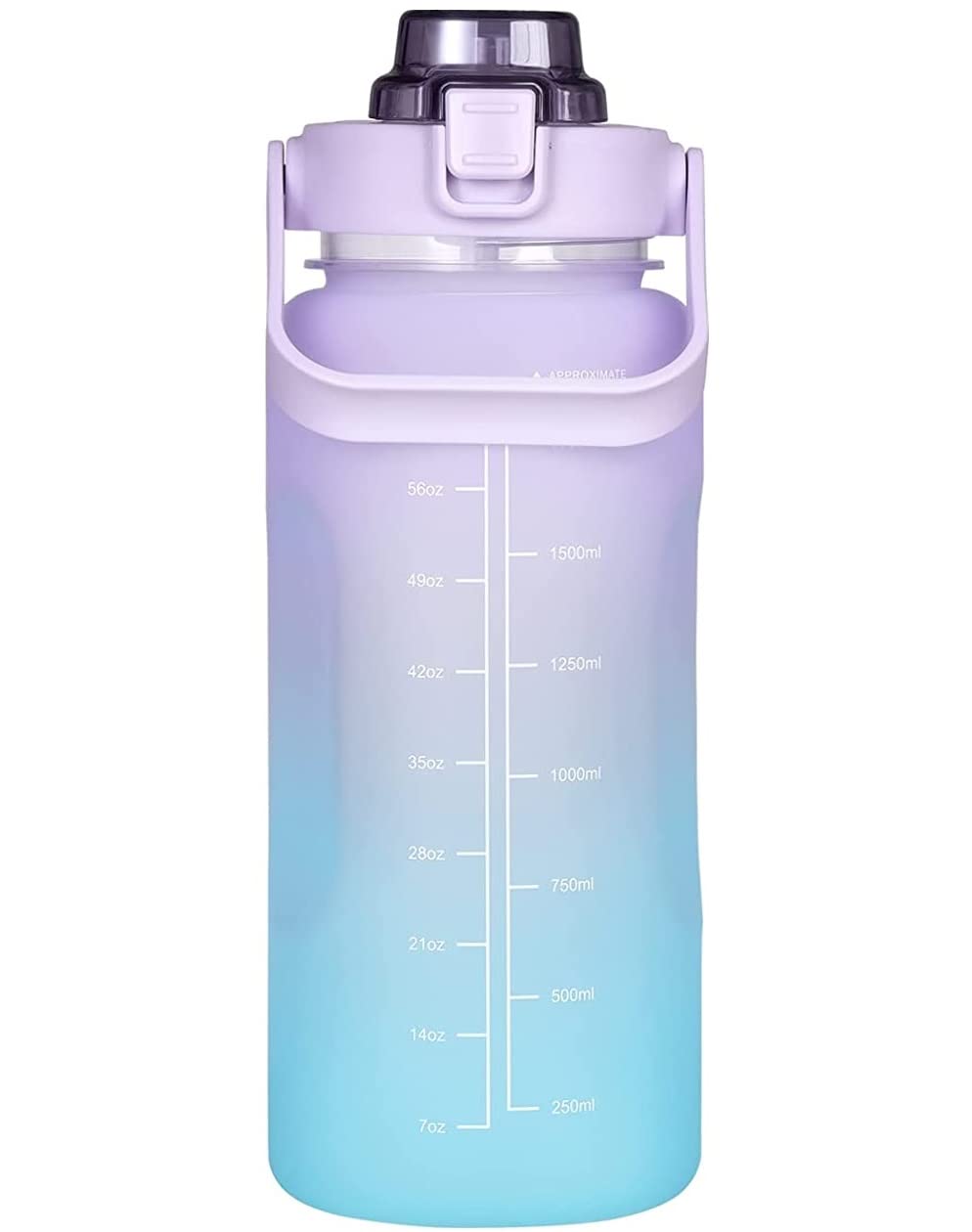 XXSSIER Sipper Water Bottle 2 Liter with Motivational Time Marker NonToxic Water Bottle for Office, Water Bottle for Gym (Purpl