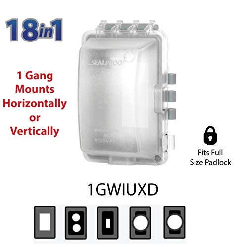 Sealproof 1-Gang Weatherproof In Use Outlet Cover  Horizontalvertical Outdoor Plug And Receptacle Protector, Lockable Bubble Cov
