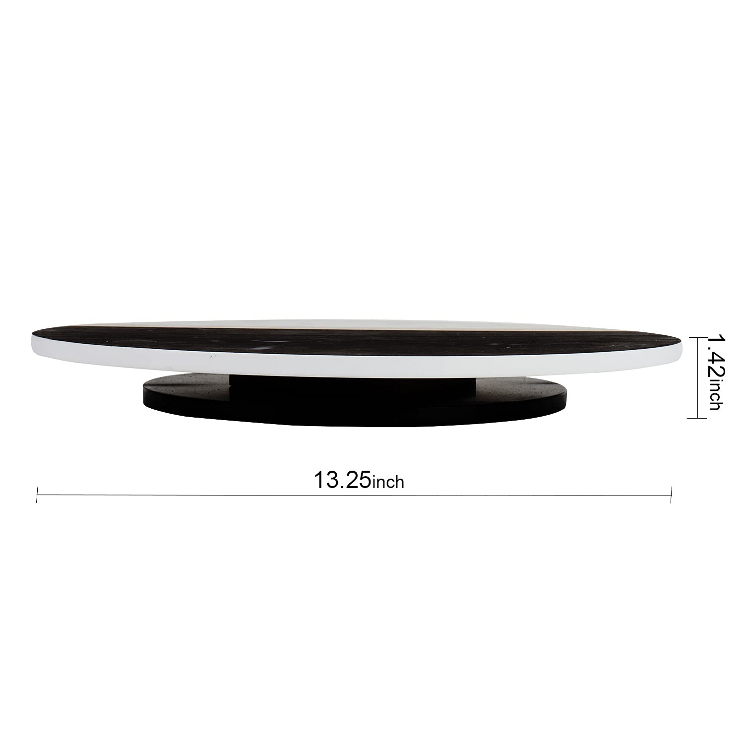 Hanna Roberts Lazy Susan Kitchen Turntable For Pantry Cabinet Or Table, 14'' (Black Brown White Stripe Design)