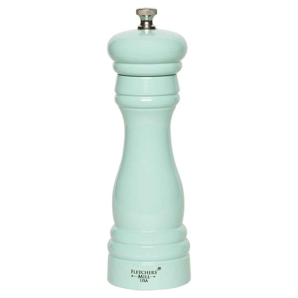 Fletchers' Mill Federal Pepper Mill, Seafoam - 6 Inch, Adjustable Coarseness Fine To Coarse, Made In U.S.A.