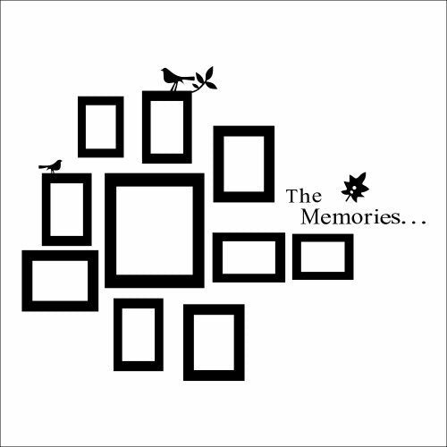 Fufibwoesan Wall Decal With 10 Photo Frames Wall Sticker Diy Removable Vinyl Family Lettering Sayings Wall Decor No English Alph