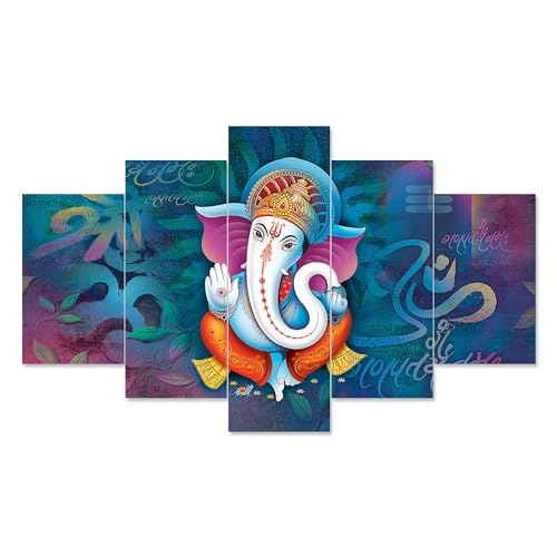 Kusshal Craft Set Of Five Mdf Framed 3D Wall Painting For Home Decoration, Big Size Painting For Living Room, Bedroom (17X30 Inc