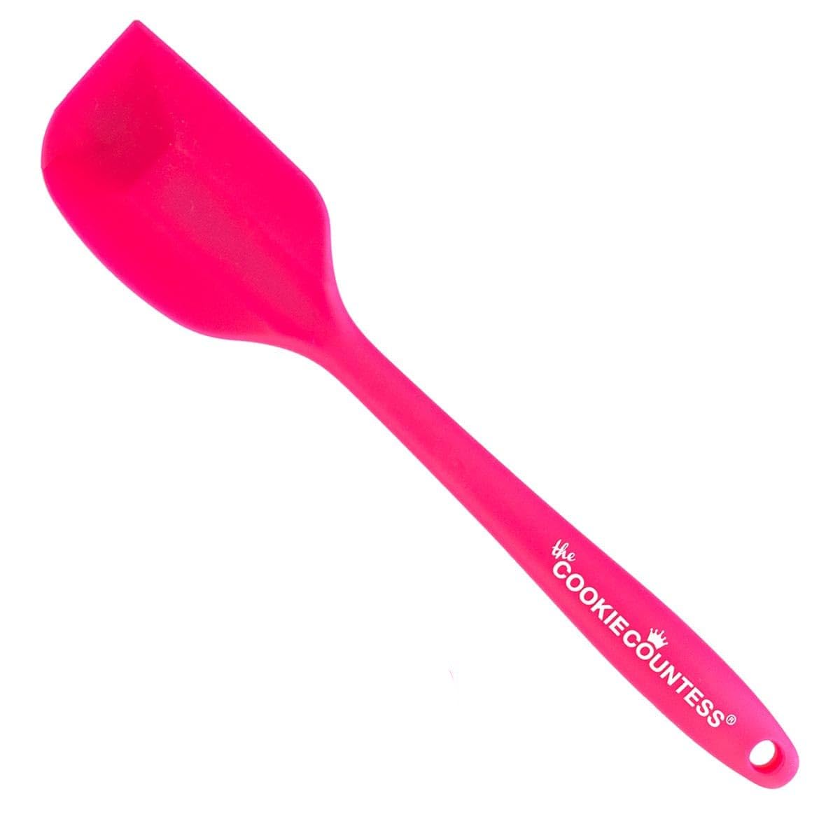 The Cookie Countess Metal Core Silicone Spatula  Pink Large 11.25