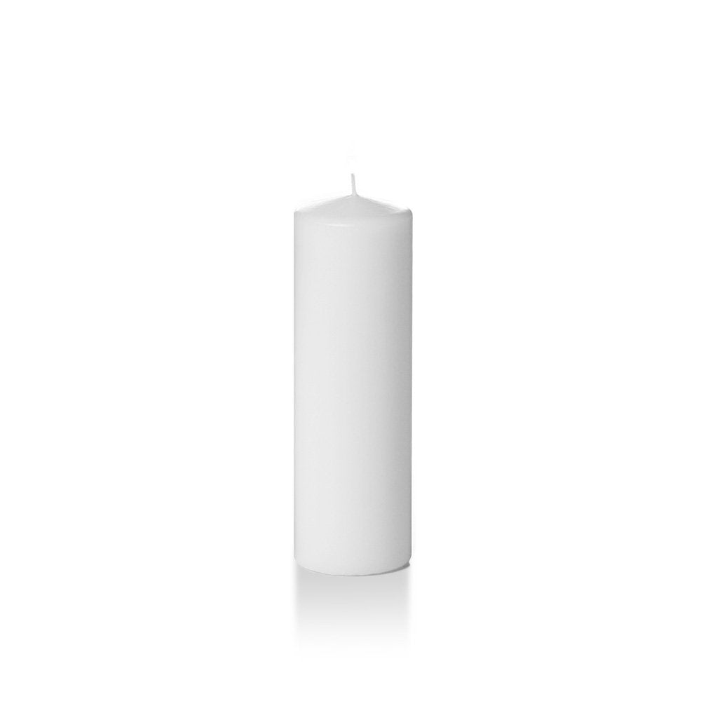 yummi 2.25 x 7 White Slim Round Pillar Candles - 4 per Pack