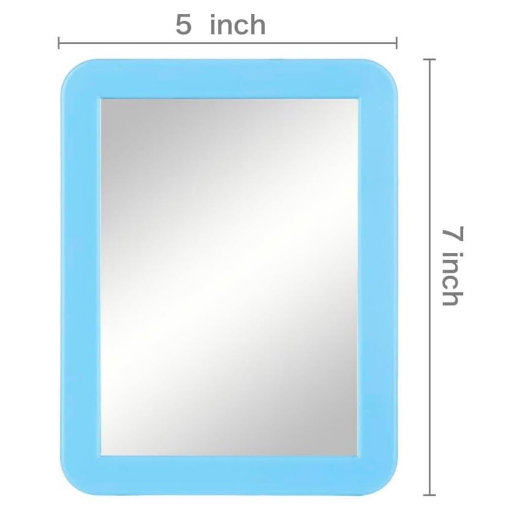 Mpowtech 10 Pack Blue Magnetic Locker Mirror,5 X 7 Iocker Mirror Magnetic - Small Mirrors For School Locker, Bathroom, Workshop