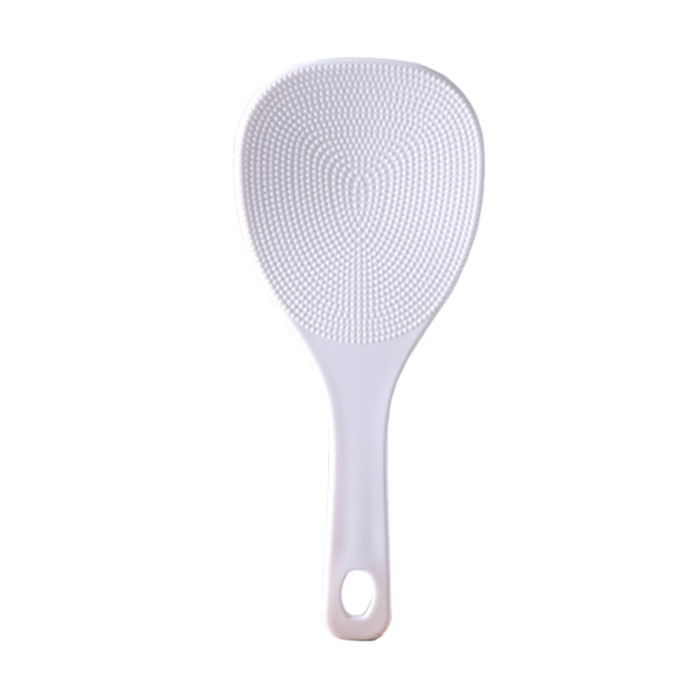 1 Piece Plastic Rice Paddle Rice Spoon Scooper Rice Cooker Spoon Rice Scooper Rice Ladle Paddle Rice Scoop Spoon, White, 19 x 8.