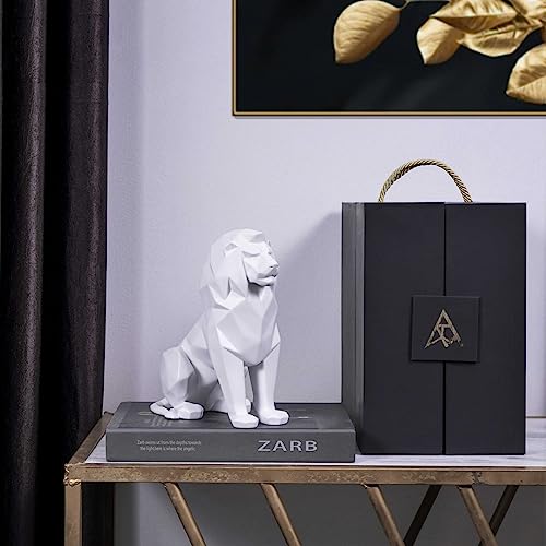 Artarium Geometric Sitting Lion Decorative Showpiece For Home Decor Office Decor Animal Figurines Gifts Antique Design (Sitting
