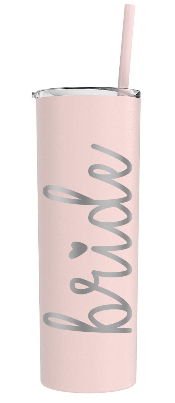 The Crafty Engineer Bride Tumbler With Straw (Blush)