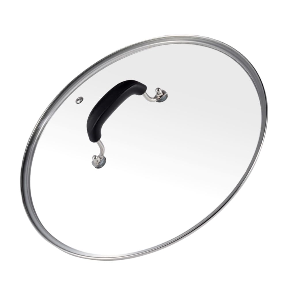101/4 Inch (93/8 Inch Inner Diameter) Tempered Glass Lid for Pans & Pots, Frying Pan Cover, Cooking Cover with Steam Hole, Sta