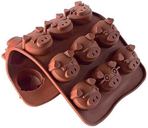 Samzareulo 3 Set Of Funny Piggy Shape Candy Molds For Chocolate Mold, Cake Decoration (3 Pig Face)