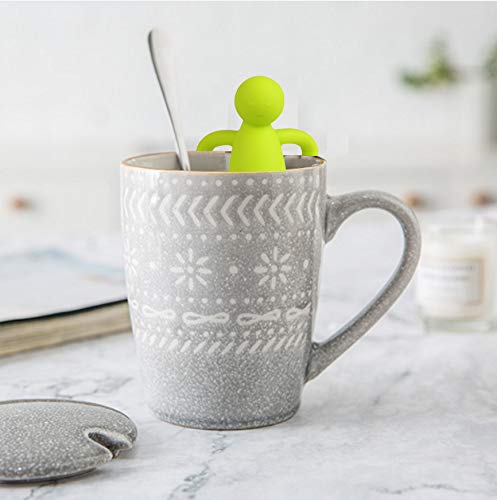 2 Pack Loose Leaf Tea Steeper Fine Mesh Tea Infuser with Silicone Handle Stainless Steel Tea Ball for Loose Tea  Gray and Green