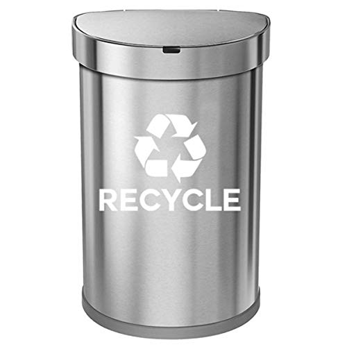 Ignixia Recycle Symbol Sticker Decal To Organize Trash Cans/Garbage Containers, Recycle Sign Decal Plotter Cut Vinyl Outdoor Rec