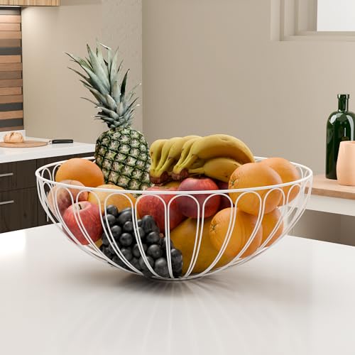 Kuber Industries Metal Fruits Storage Basket | Kitchen Counter Top Organizer For Dining Table Accessories | MultiPurpose Fruits