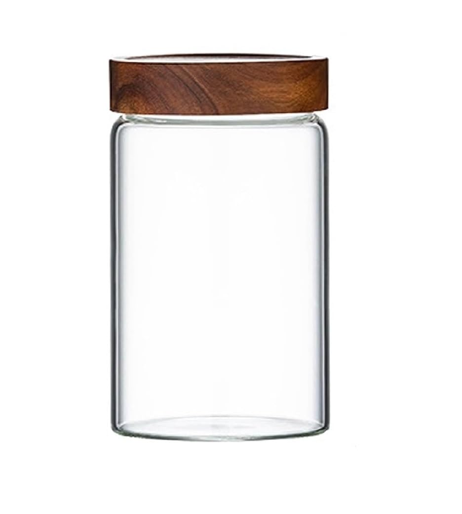 Indusbay 600 Ml Borosilicate Glass Kitchen Storage Round Container 6 Inch Glass Airtight Cereal Tea Coffee Jars With Screw On Wo