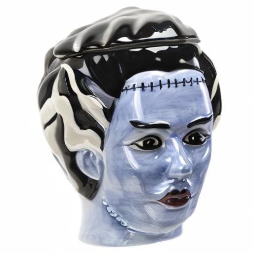 The Bride Of Frankenstein Ceramic Cookie Jar Halloween Decor Kitchen Accessory
