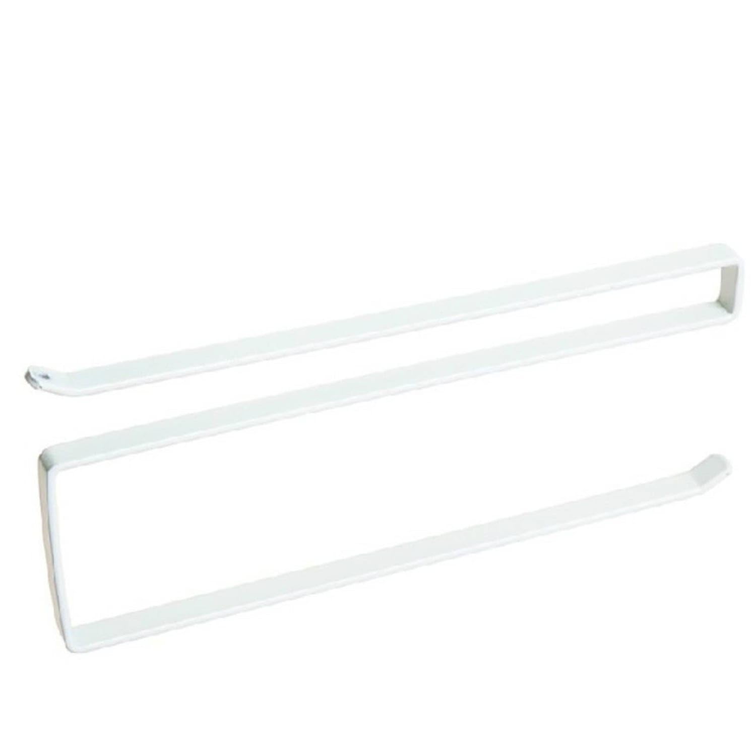 NoDrill Under Cabinet Paper Towel Holder Slim Paper Towel Rack With Hook SpaceSaving Organizer For Kitchen, Pantry, White
