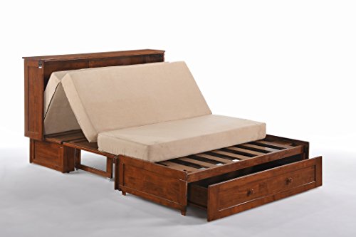 Night & Day Furniture Murphy Cabinet Bed With Mattress, Cherry, Queen
