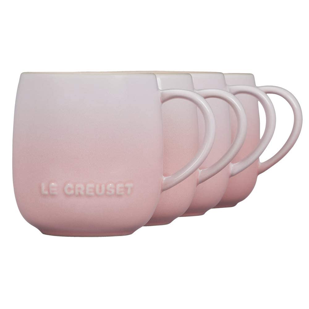 Le Creuset Stoneware Set of 4 Heritage Mugs, 13 oz. each, Shell Pink