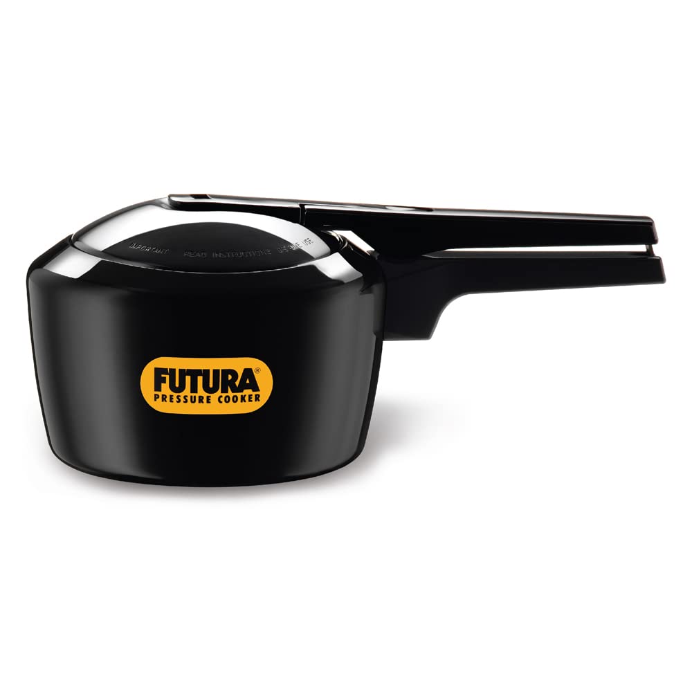 Hawkins Futura 2 Litre Pressure Cooker, Hard Anodised Inner Lid Pressure Cooker, Small Cooker, Black (Fp20)