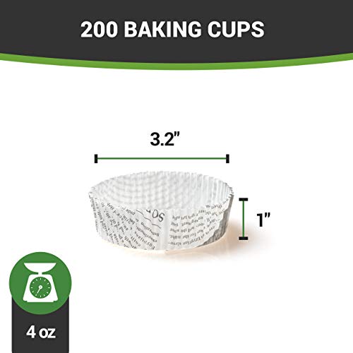 Restaurantware Panificio 4 Ounce Baking Cups 200 Ridged Cupcake Liners - Oven-Ready Freezable Black And White Paper Muffin Cases