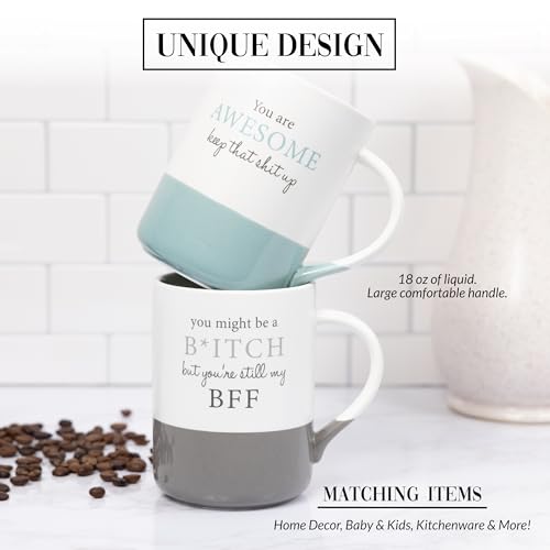 Pavilion - You Are Awesome Keep That Shit Up - 18 Oz Stoneware Coffee Mug Tea Cup Bestie Best Friend Coworker Girlfriend Wife En