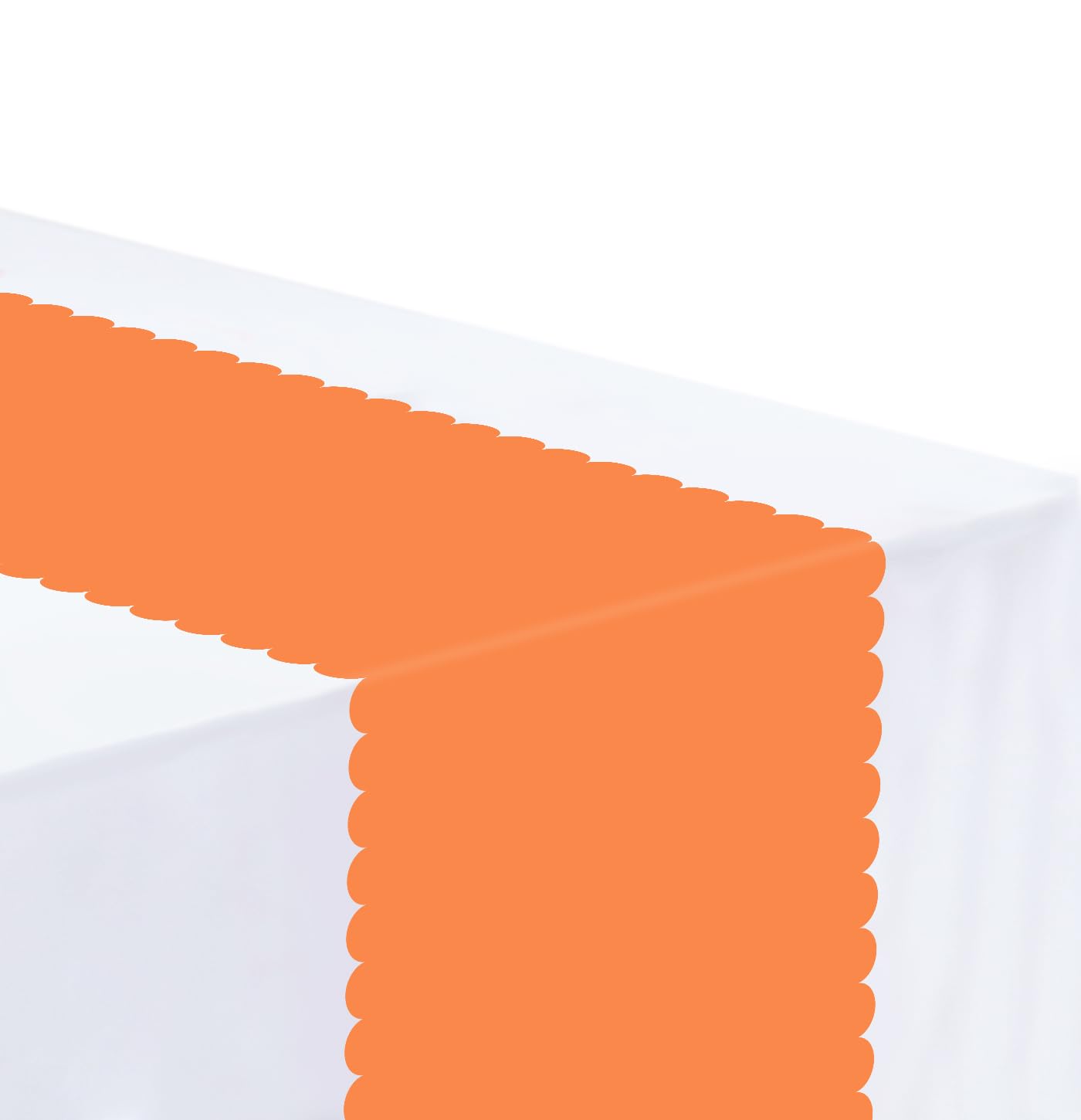 MUNILAIL 6 PCS Orange Scalloped Table Runner 14 x 108 Plastic Table Runners for Birthday Party Wedding Baby Shower Thanksgiving 