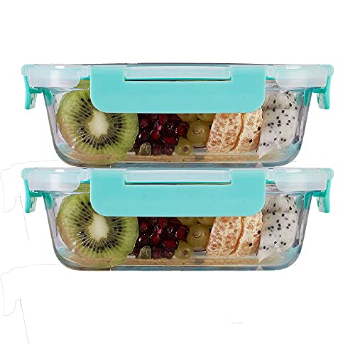 Allo Foodsafe Glass Containers With Lids With Break Free Lock,Oven Microwave Safe Containers,Borosilicate Meal Prep Glass Food S