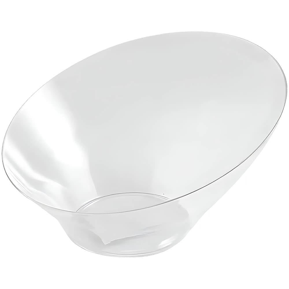 Blue Sky Angled Serving Bowl (1 Pc.) Medium - Elegant Clear Plastic Bowl, Perfect Snack Bowl And Salad Bowl For Birthday, Weddin