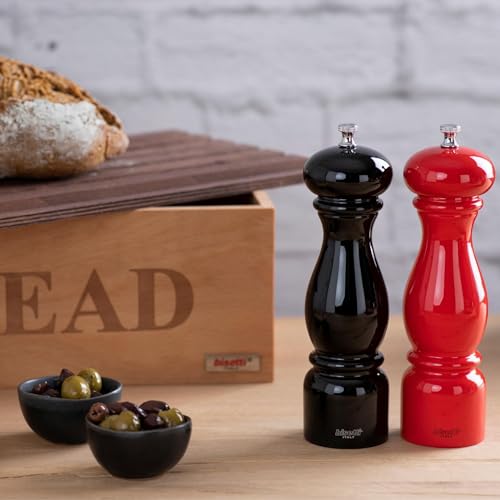Bisetti Firenze Red 12.6 Inch Pepper Mill With Adjustable Grinder
