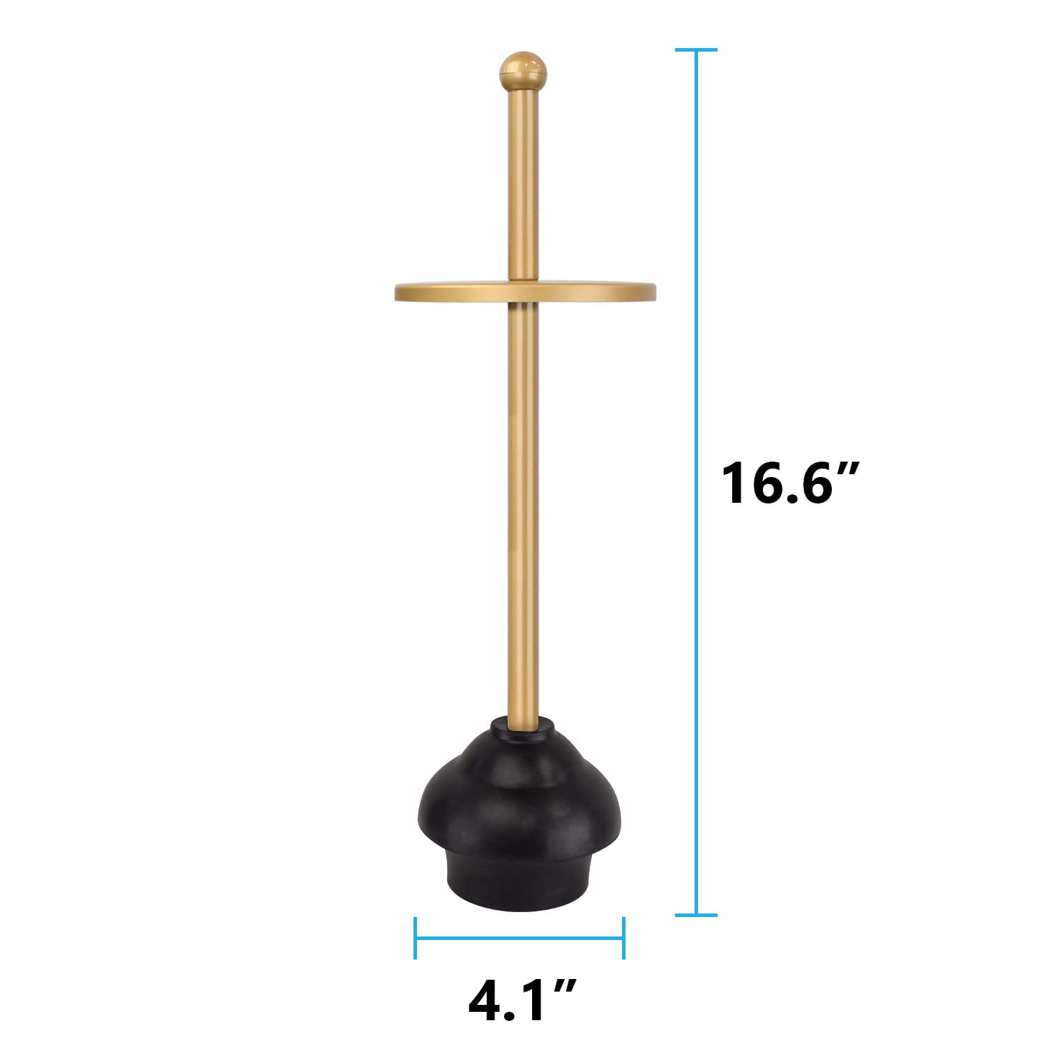 Blue Donuts Toilet Plunger With Holder For Bathroom, Multi Drain Suitable Also For Bathtubs, Quick Dry, Gold