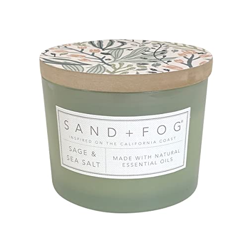 Sand  Fog Scented Candle - Sage  Sea Salt - Additional Scents And Sizes - 100 Cotton Lead-Free Wick - Luxury Air Freshening Jar