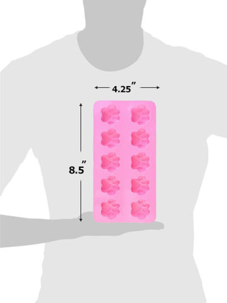2 Pack Value Silicone Molds Mini Pet Paw Print Animal Paw Print for Homemade Dog Treats  Baking Chocolate Candy  Oven Microwave Freezer Safe (Mini Paw (2 Pack))