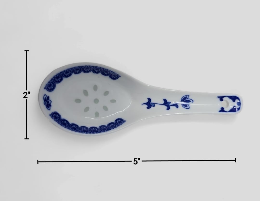 10 Pcs Fine Bone China Blue And White Chinese Soup Bowls Ceramic Porcelain Bowl, With Free 10 Porcelain Spoons Rice Bowl