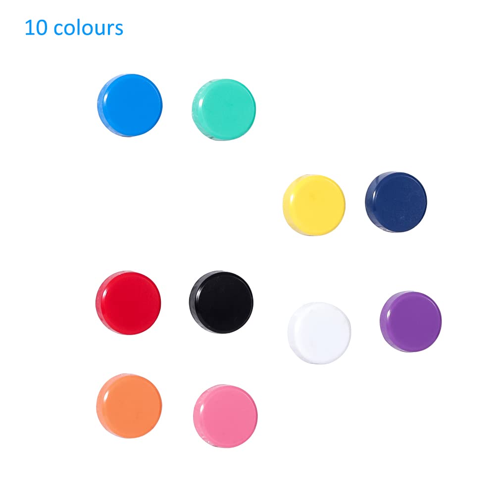 Qualsen Fridge Magnet  20 Pack Refrigerator Magnets  Heavy Duty Magnet Whiteboard  Locker Magnets  Office Magnets (10 Colors Plain)