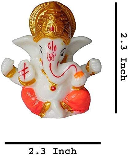 Rr Crafts Lord Ganesh Idol For Car Dashboard - Small Ganesh Idol | Ganesh Ji Murti | Cute Ganesha | Ganesh Idol Showpiece For Ho