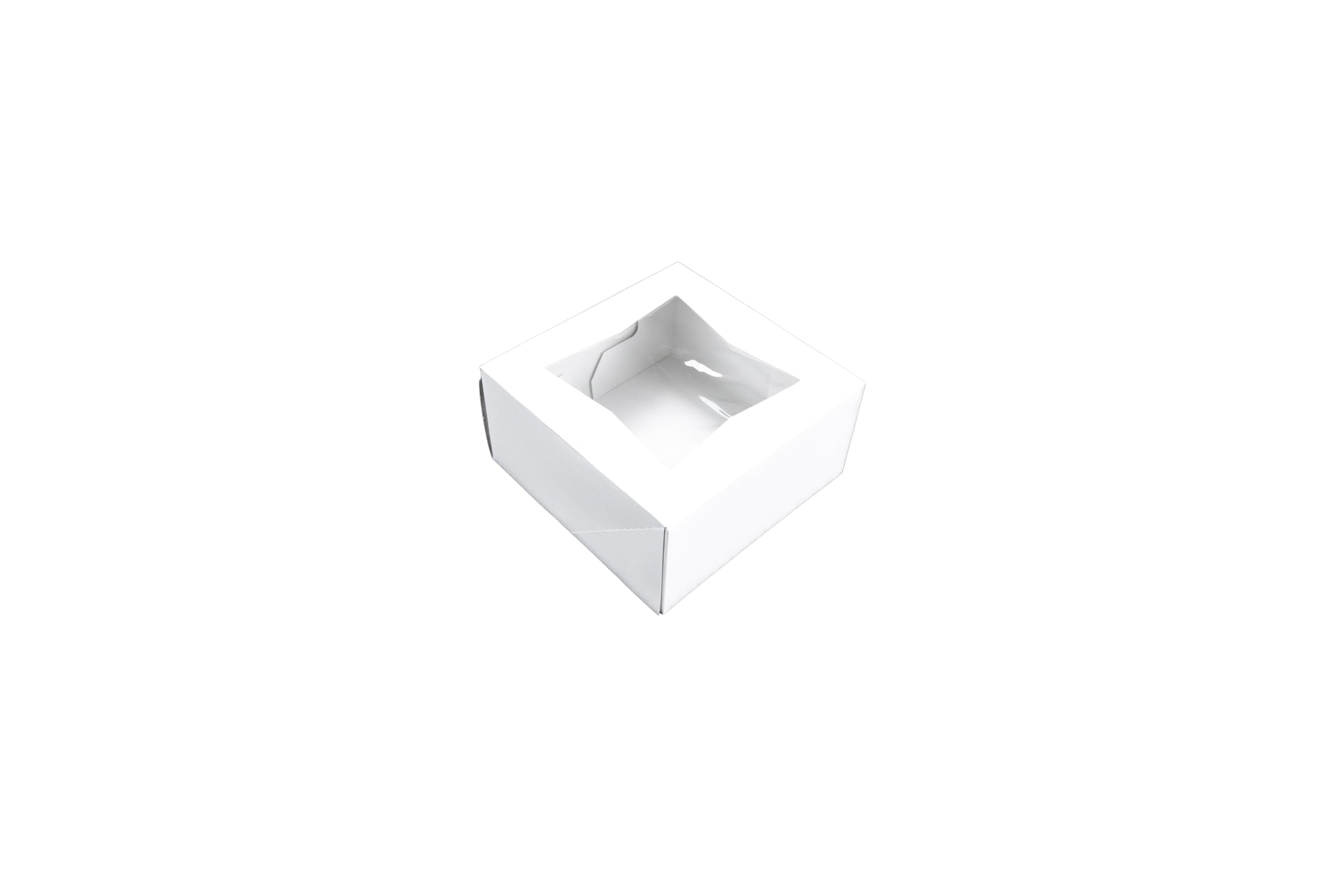 Sct White Window Bakery Boxes With Attached Flip Top, 4-Corner Beers Design, 6 X 6 X 3, White, Paper, 200/Carton