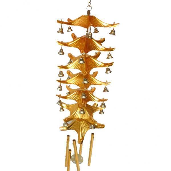 Heavenglow 5Xmetal 7Layer Roof Bell 5 Tubes Lucky Feng Shui Hanging Charm Wind Chime| Wind Chimes