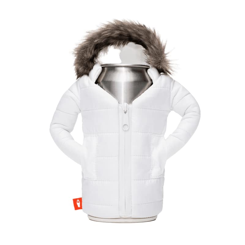 Puffin - The Pahka Beverage Parka, Insulated Skinny Can Cooler, Sandy White