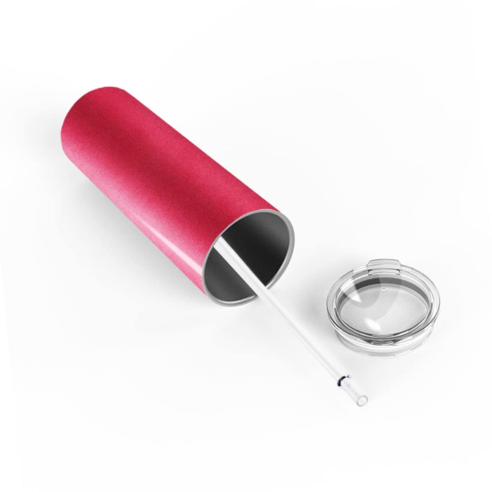 Personalized Skinny 20 Oz With Lid On Red Glitter Customized Laser Engraved Cup Gift Stainless Steel Vacuum Insulated Mug