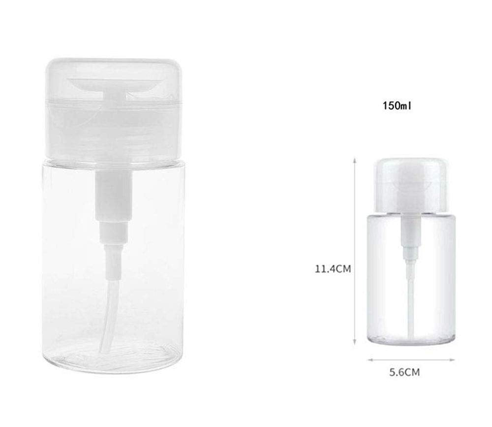 Akoak Petg Push Down Empty Pump Dispenser Bottle For Nail Polish And Makeup Remover,Bpa Free,150Ml(5Oz)