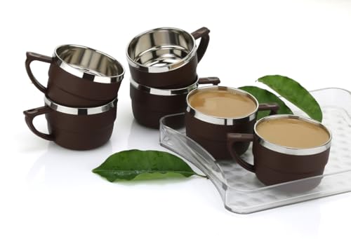 Happi Tea Cups Set Coffee Mug Insulated Stainless Steel Inner Stylist Double Wall Cup For Home Office Restaurant Use Tea Mugs Se