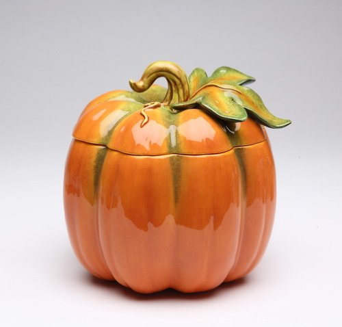 Cosmos Gifts 10365 Fine Ceramic Thanksgiving Harvest Pumpkin Cookie Candy Jar, 6-1/2