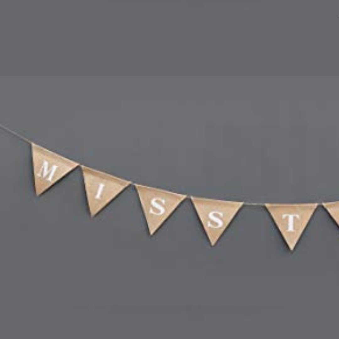 Miss To Mrs Banner - Bridal Shower - Miss To Mrs Bunting Garland - Engaged Garland - Bridal Shower D  Cor - Burlap Rustic Shower