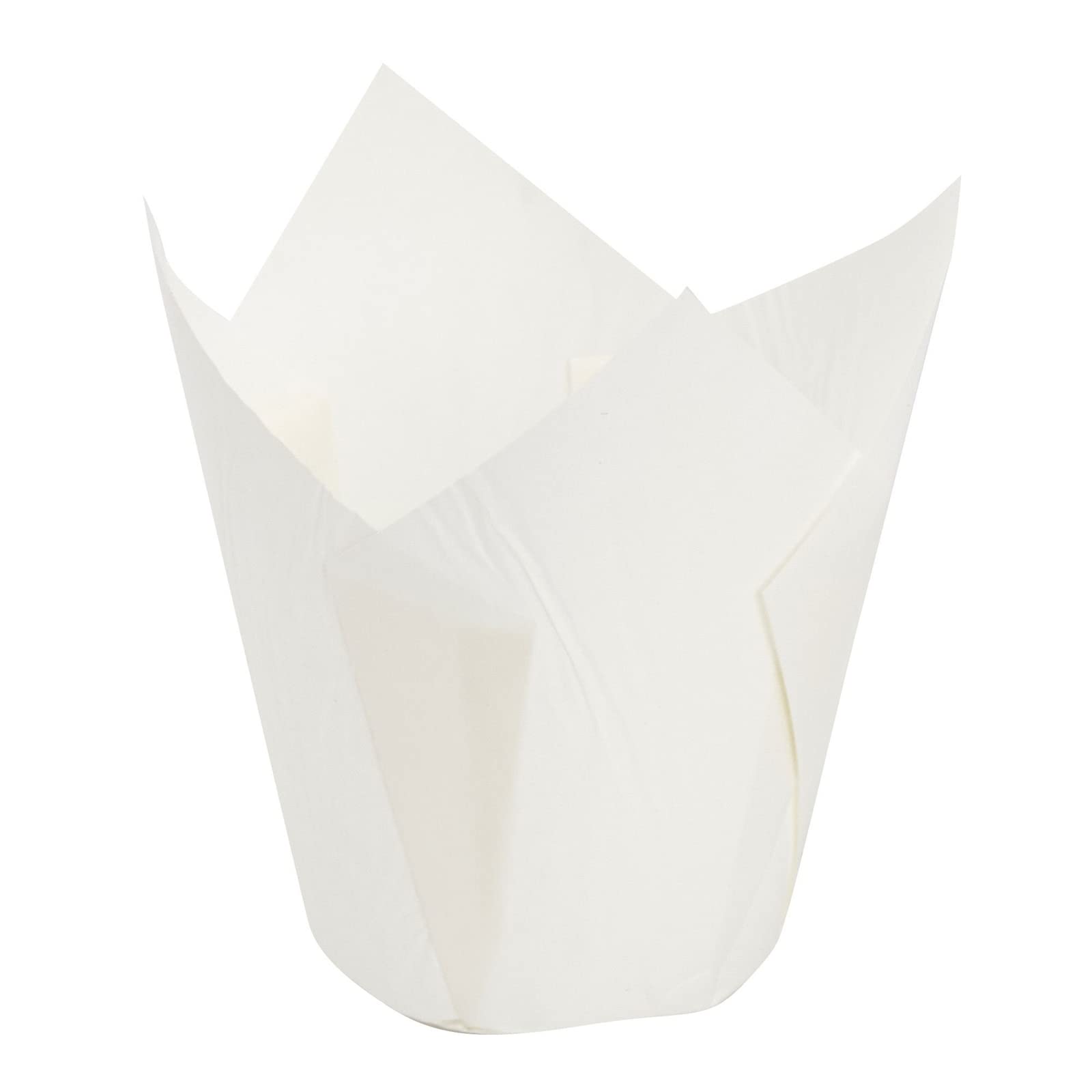 Juvale 100-Pack White Tulip Cupcake Liners For Wedding, Birthday Party, Parchment Paper Baking Cups And Muffin Wrappers For Baby