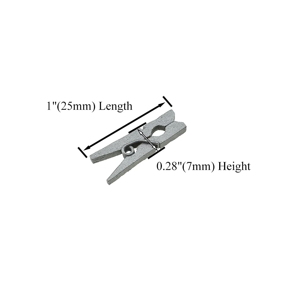 Hahiyo Silver Wooden Clothes Pins Clothespins Mini Do Not Fall Apart 1 Inches Length 80 Pack Sturdy Strong Springs No Rust No Di
