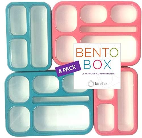 Bento Box Lunch Boxes And Snack Containers For Kids Girls Boys Adults Toddlers, Leak-Resistant Portion Container Kits Bpa Free |
