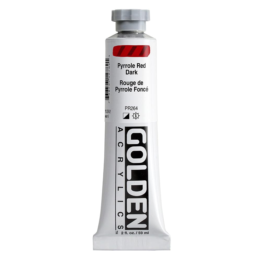 2 Oz Heavy Body Acrylic Color Paints Color: Pyrrole Red Dark
