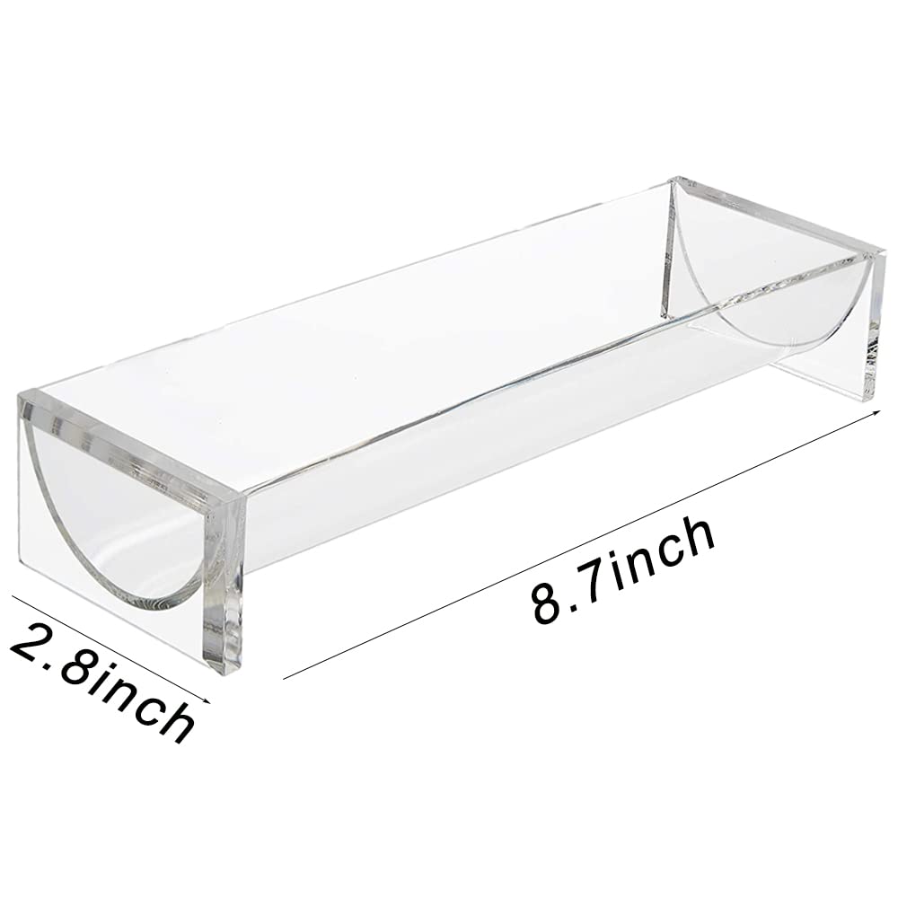 Soujoy 4 Pack Cracker Tray For Serving, Acrylic Biscuit Stand Cracker Server, Rectangular Clear Food Display Holder For Countert