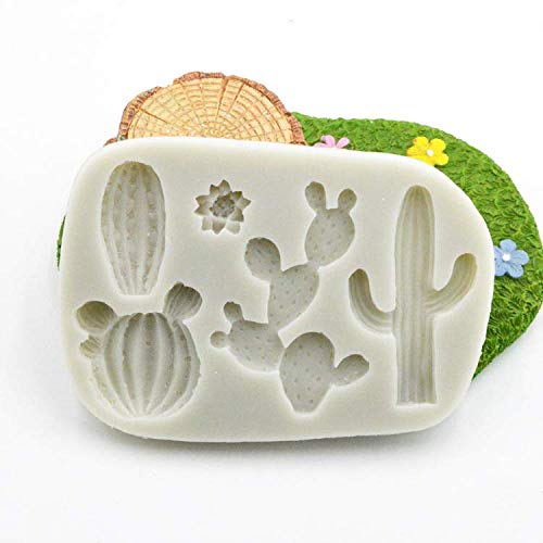 5-Cavity Cactus Silicone Fondant Mold Cacti Sugarcraft Chocolate Candy Mold Cupcake Cake Decorating Tools Polymer Clay Mold